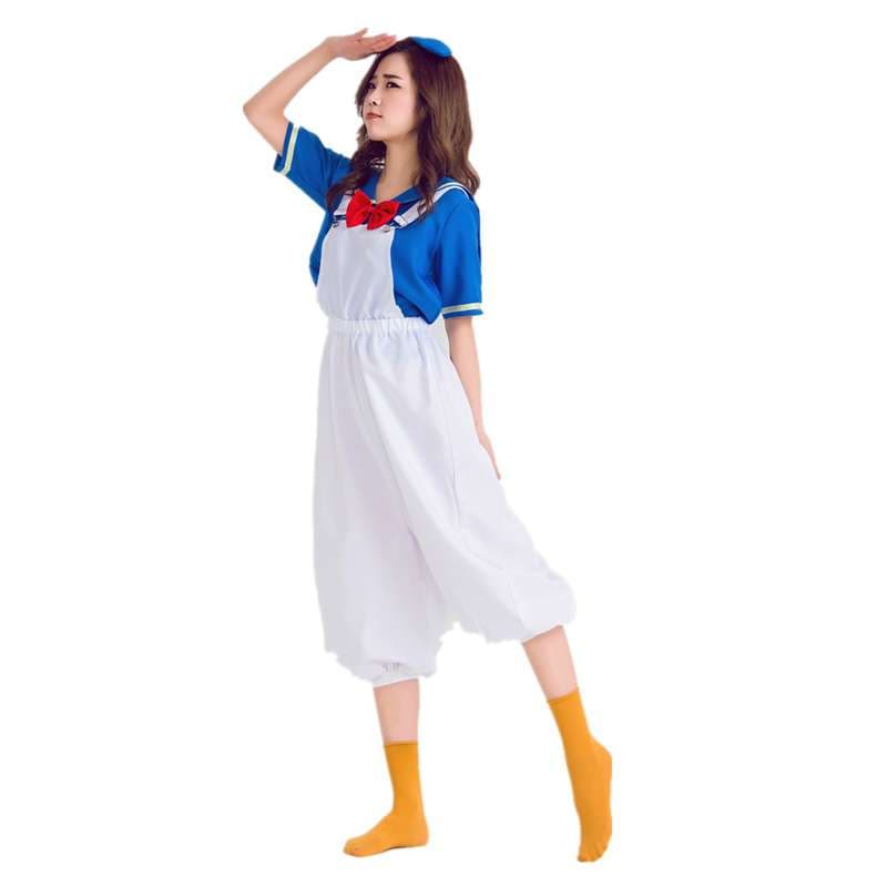 セーラー服 ディズニー風セーラーカラー オーバーオール風ワンピース