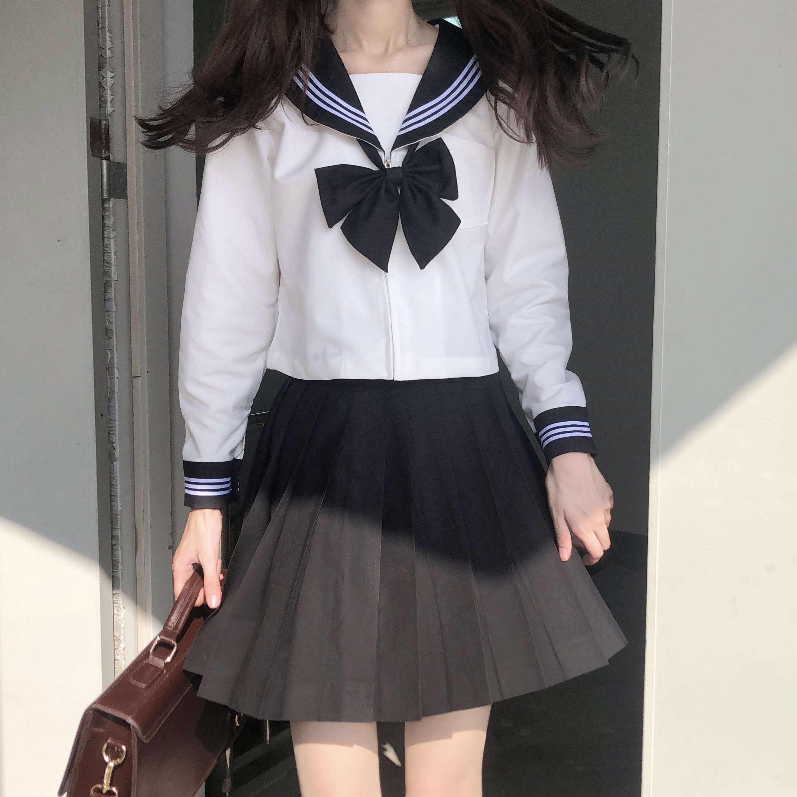 セーラー服 リボン付き 上下セット