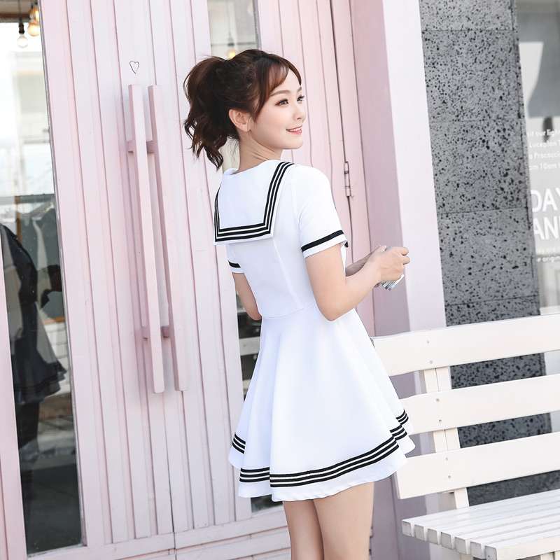 セーラー服 マリンテイスト セーラーカラー フレアワンピース