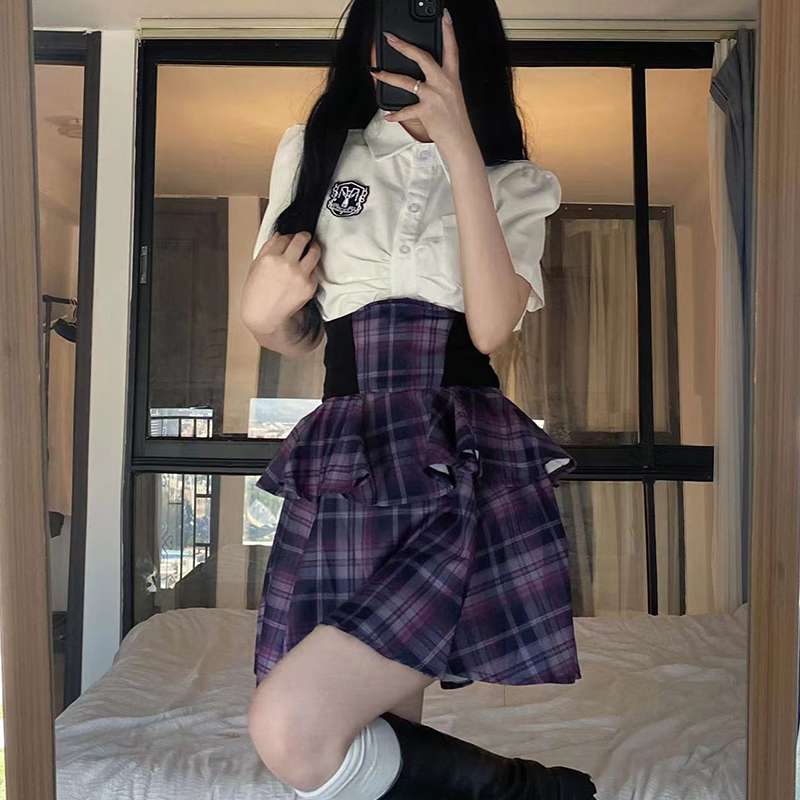 セーラー服 学生風フリルスカート制服セット