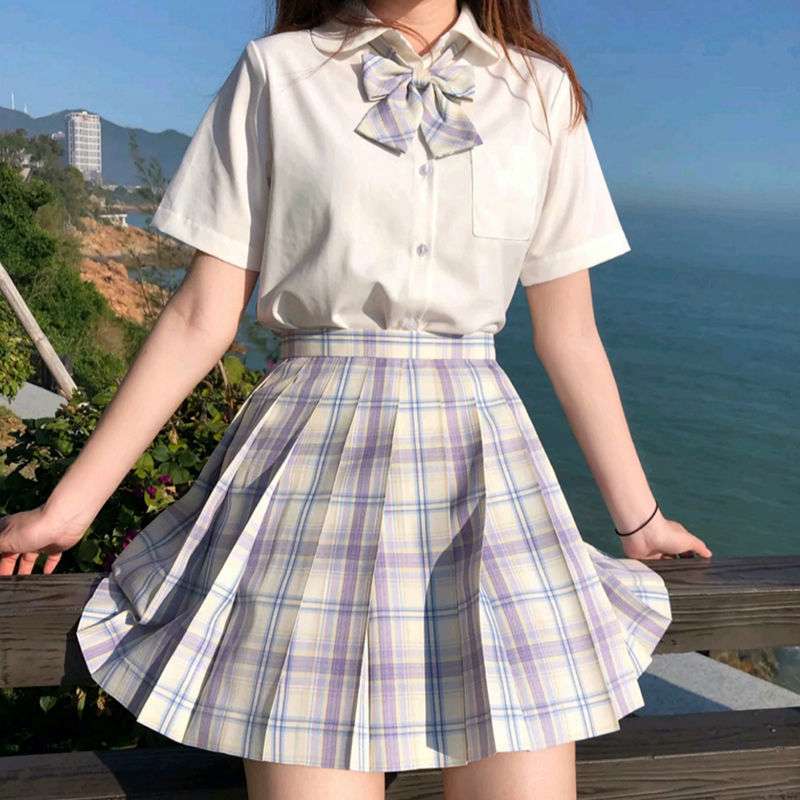 セーラー服 甘めガーリー制服風プリーツスカートセット