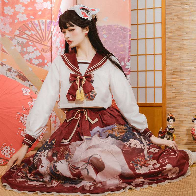 セーラー服 和風 風ロリータワンピース