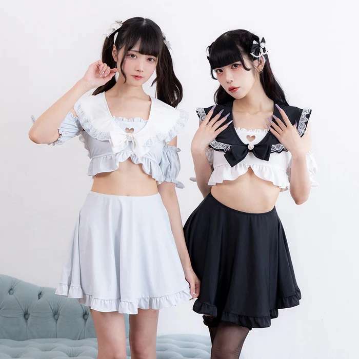 セーラー服 フリルたっぷりセーラー風ツーピース水着