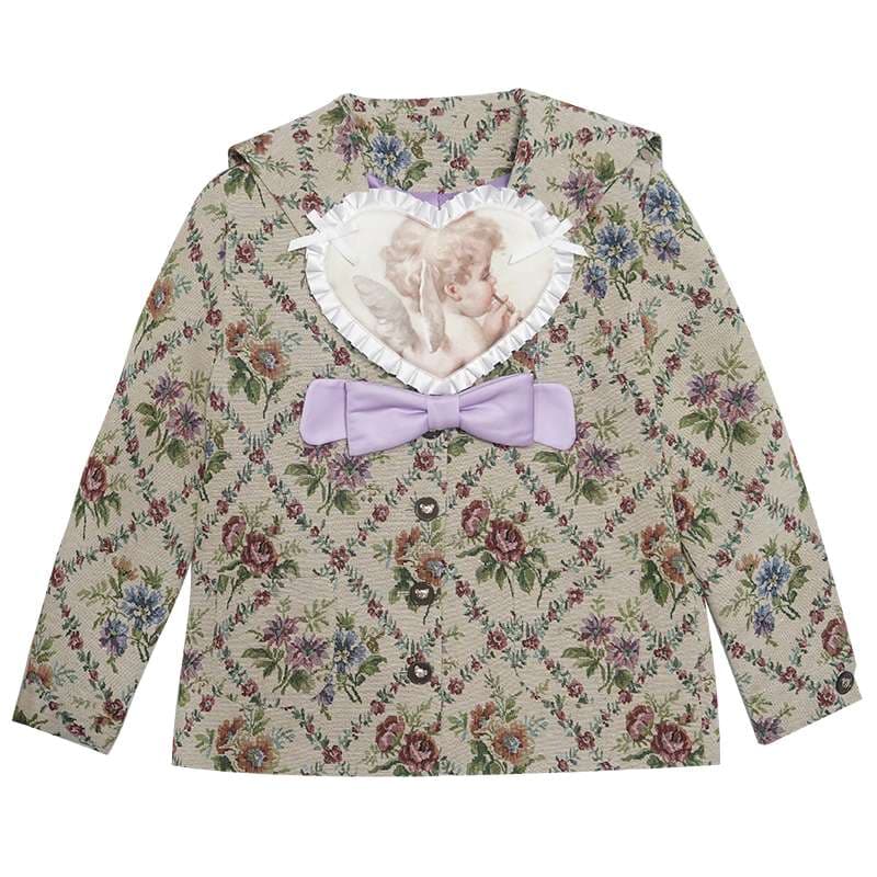 セーラー服 天使のプリントフローラルセーラージャケット