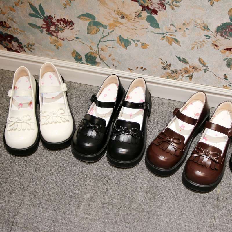 セーラー服 セーラーリボン付きメリージェーンシューズ