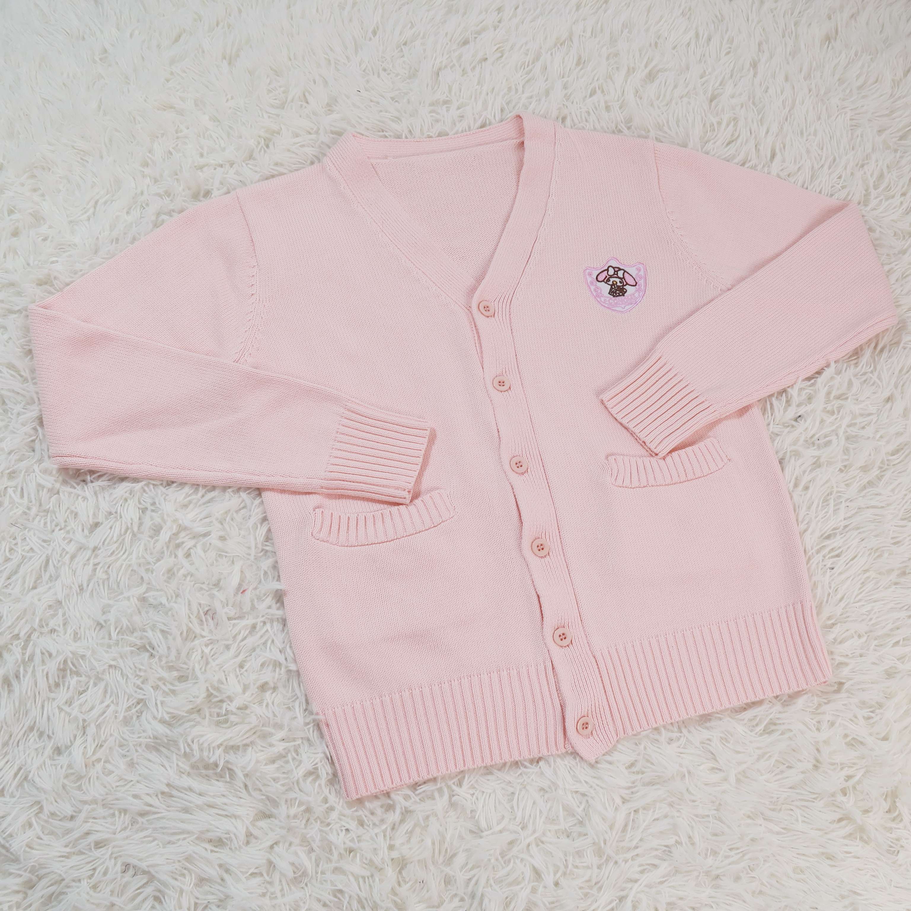 セーラー服 パステルカラー犬刺繍入りカーディガン