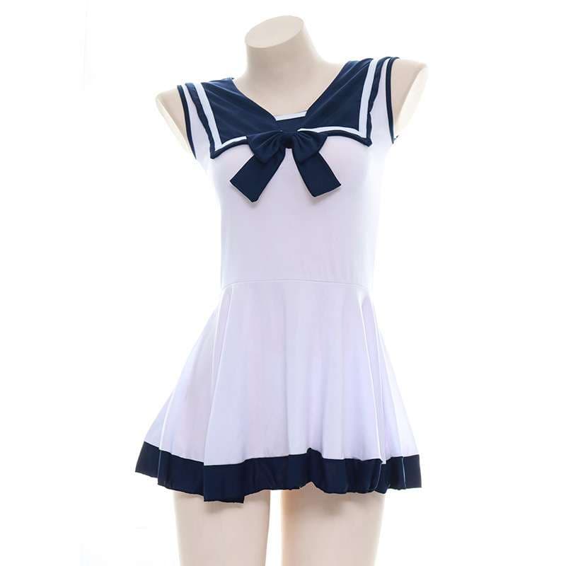 セーラー服 ネイビーセーラーカラー ミニワンピース