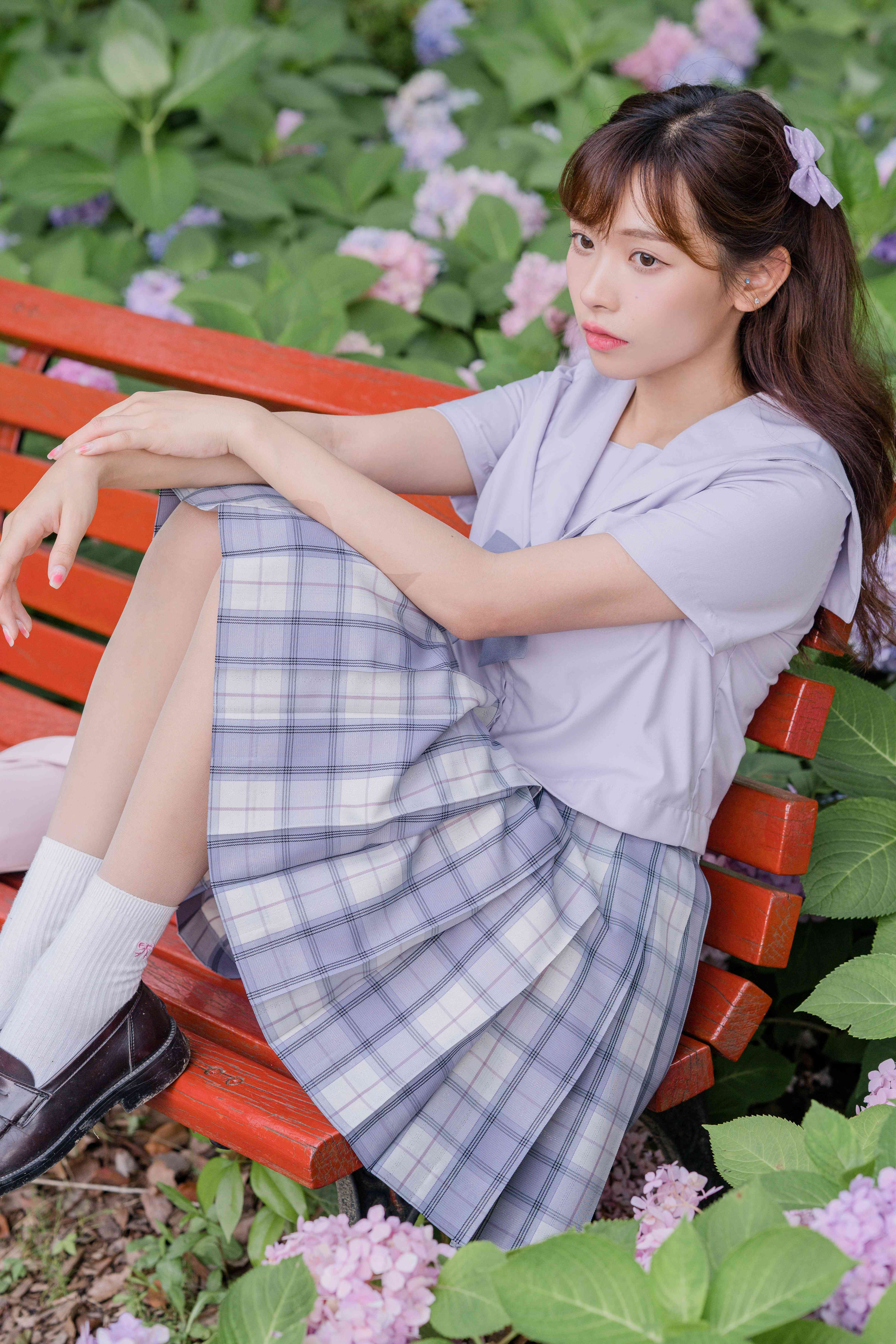 セーラー服 リボン飾り付き清楚セーラーブラウス