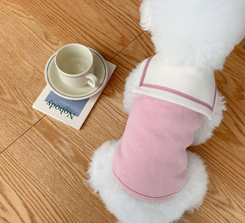 セーラー服 ペット用セーラー風おしゃれニットウェア