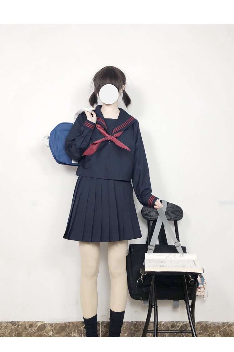 セーラー服 伝統的 リボン付き制服セット