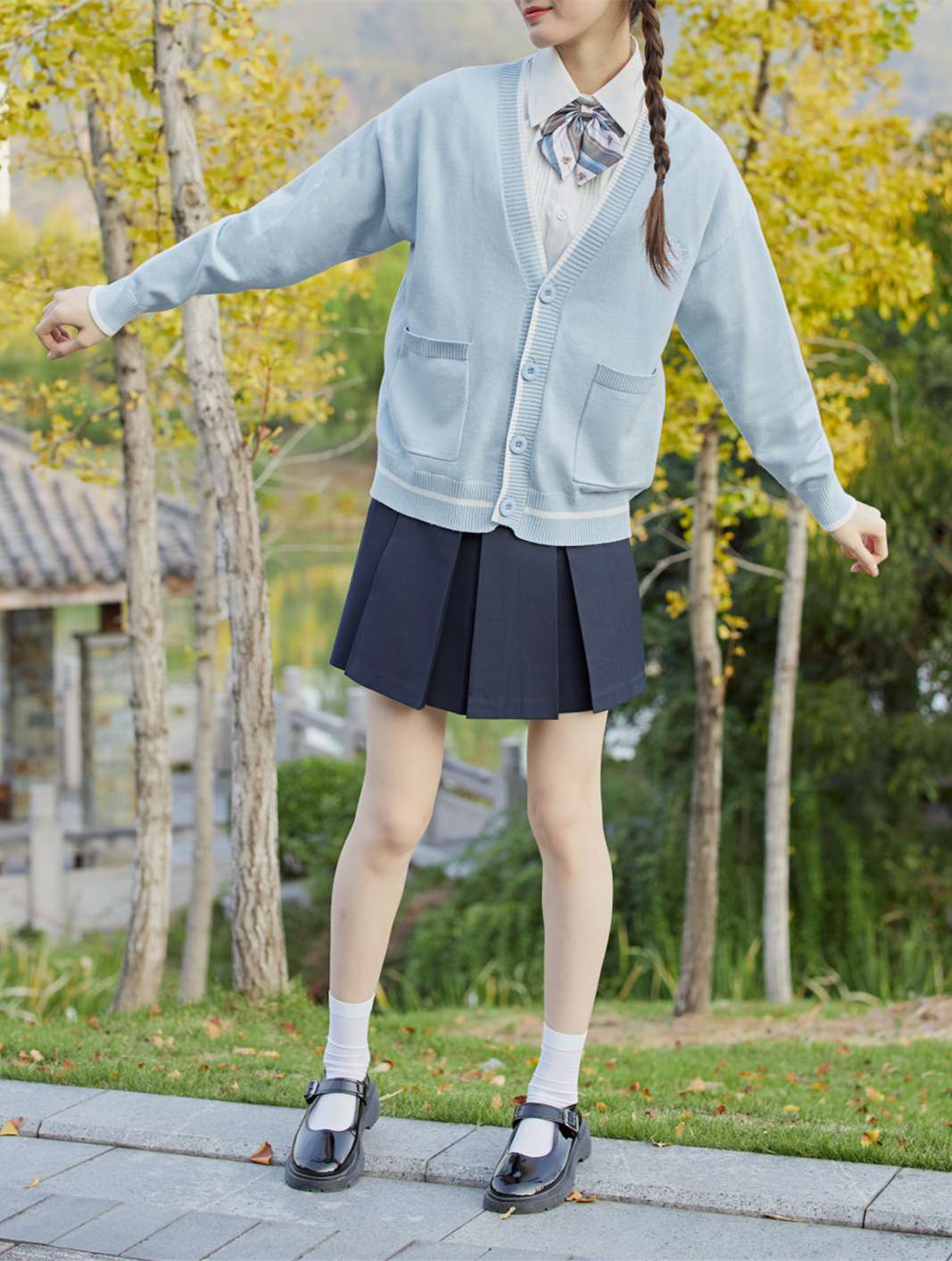 セーラー服 学園風セーラーカーディガン制服セット