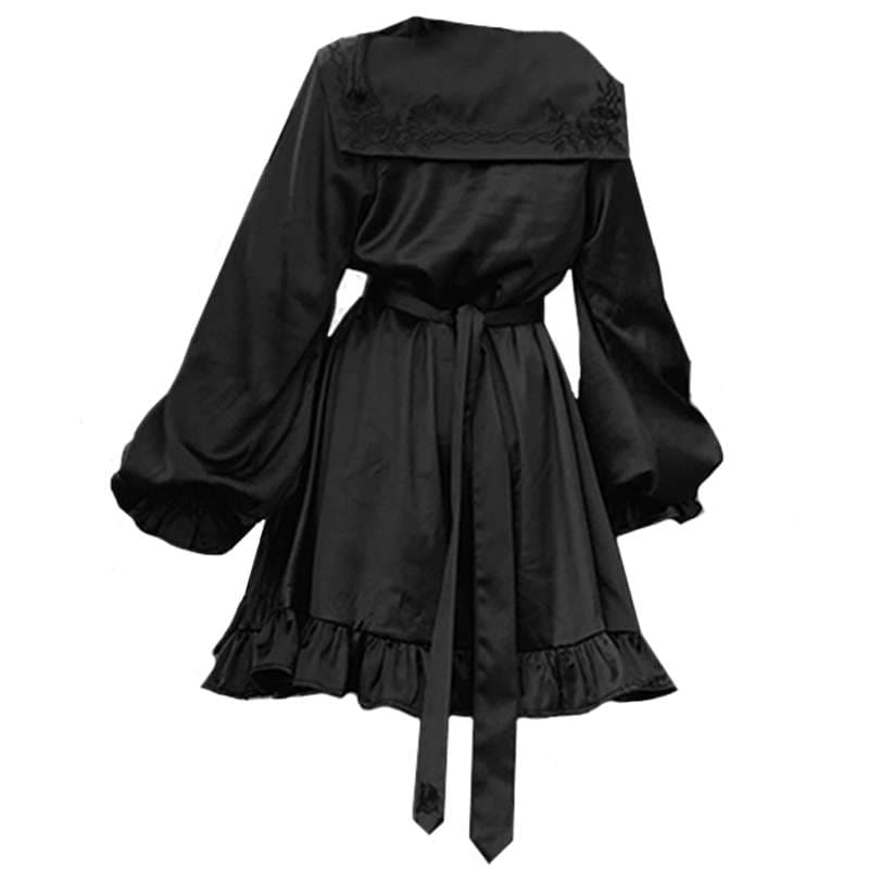 セーラー服 ゴシックロリータ風 フリルセーラーワンピース