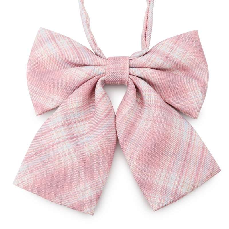 セーラー服 ピンクチェック柄リボン 用リボン