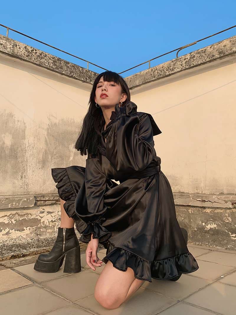セーラー服 ゴシックロリータ風 フリルセーラーワンピース