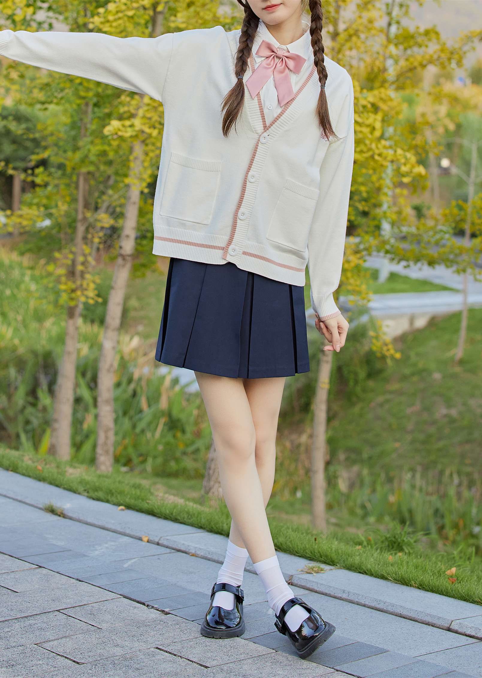 セーラー服 学園風セーラーカーディガン制服セット