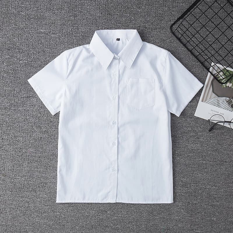 セーラー服 学園風半袖制服ブラウス ネクタイ付きスクールシャツ