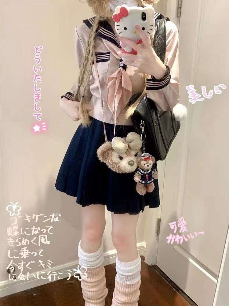 セーラー服 甘め 風カーディガン&スカートセット