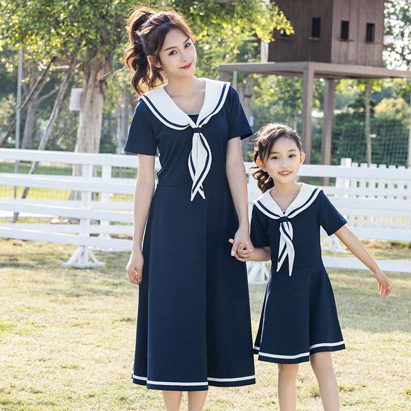 セーラー服 親子ペアセーラーカラーワンピース