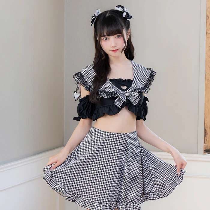 セーラー服 フリルたっぷりセーラー風ツーピース水着