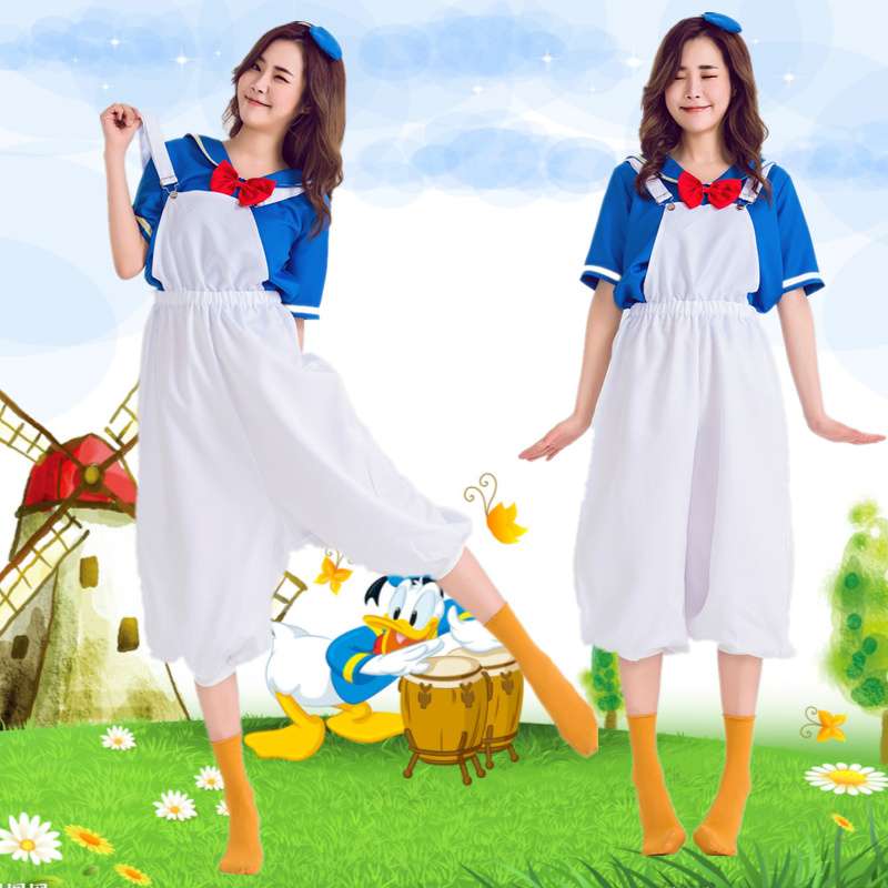 セーラー服 ディズニー風セーラーカラー オーバーオール風ワンピース