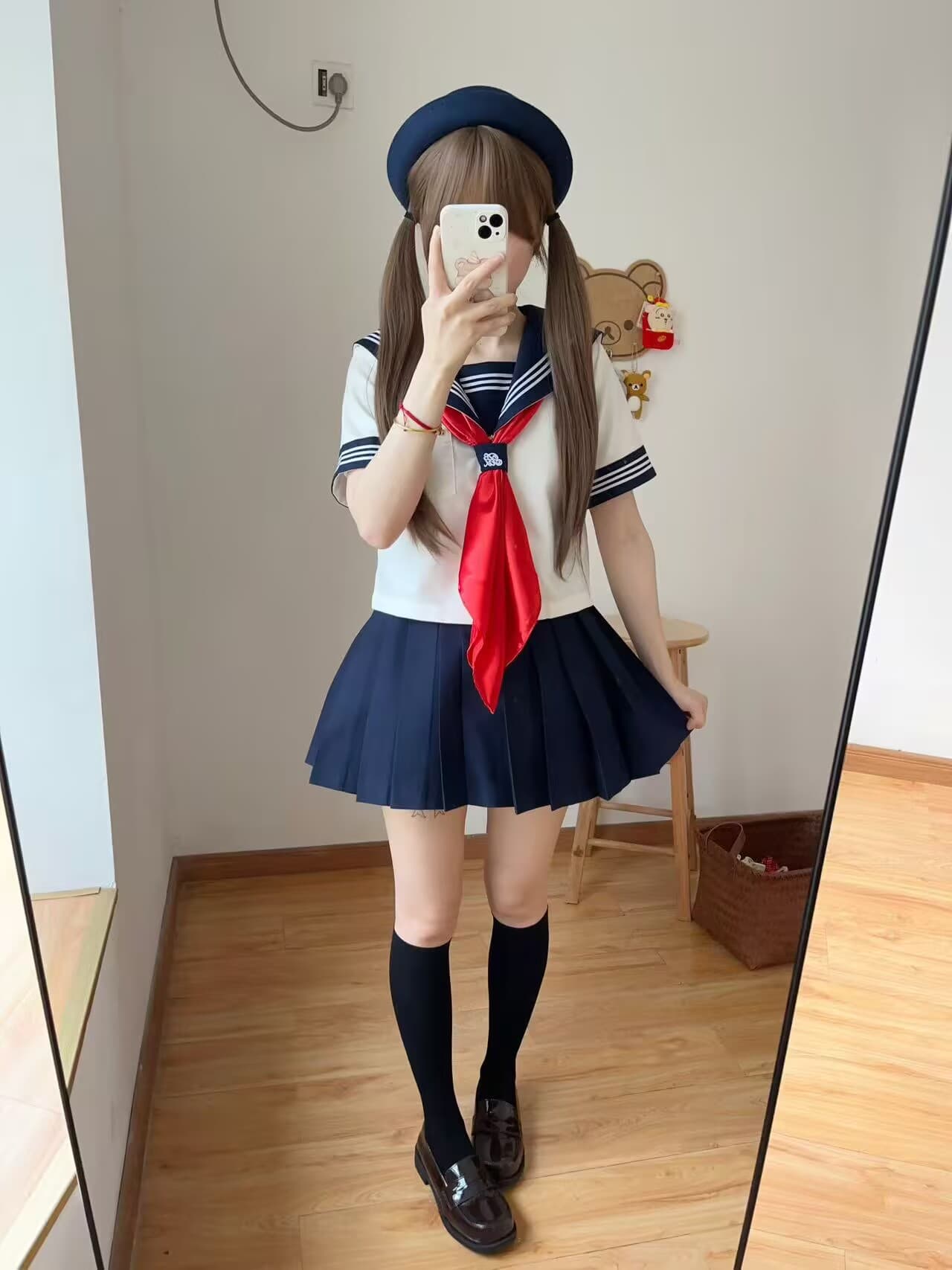 セーラー服 ベレー帽付き正統派