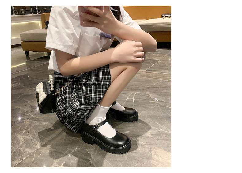セーラー服 メリージェーンチャンキーソールシューズ