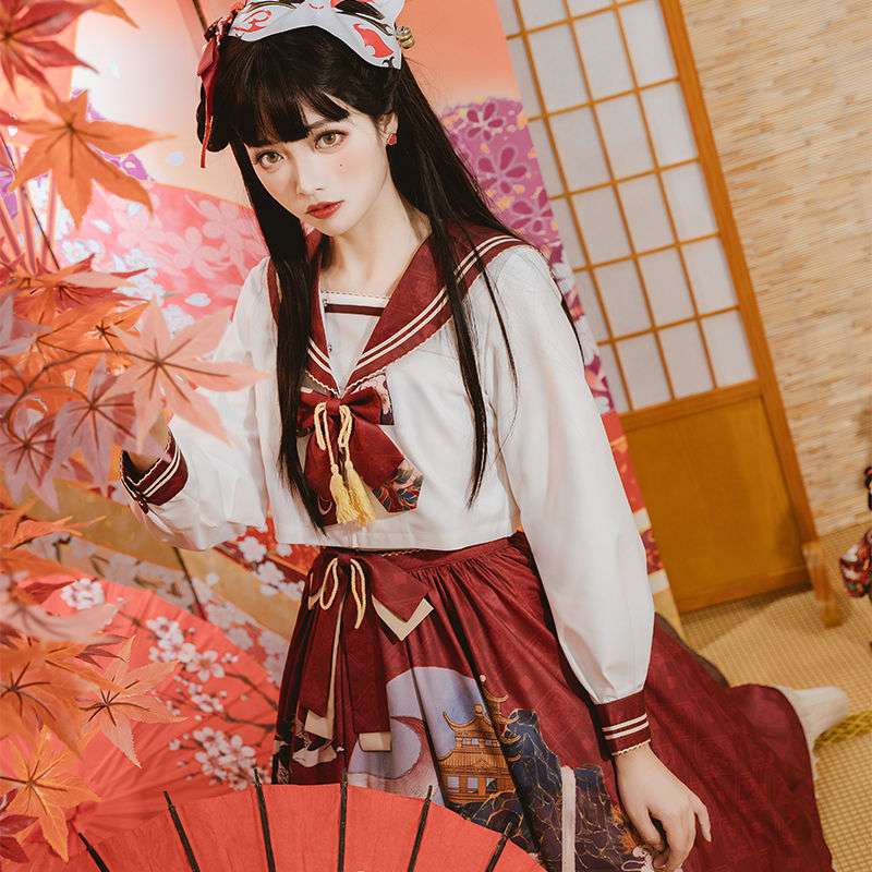 セーラー服 和風 風ロリータワンピース