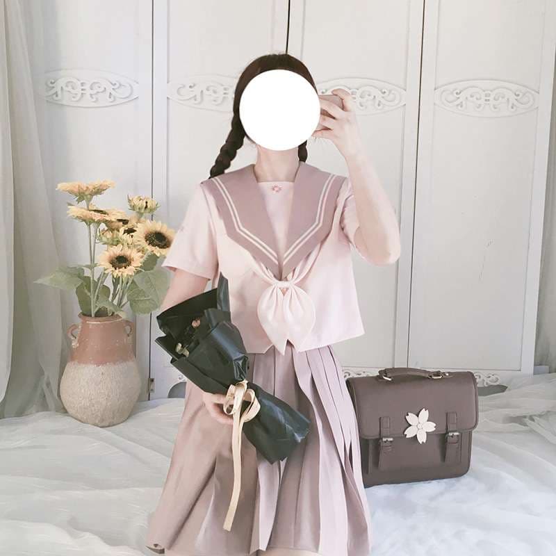 セーラー服 清楚系 リボン付きスクールトップス