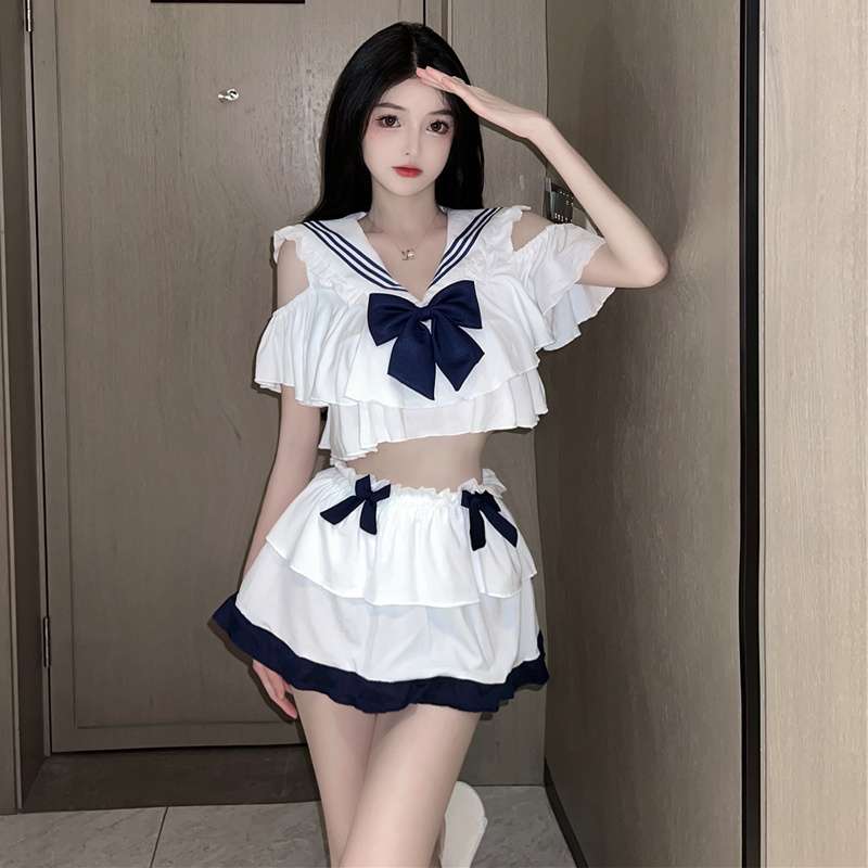 セーラー服 フリルセーラー風半袖ブラウス