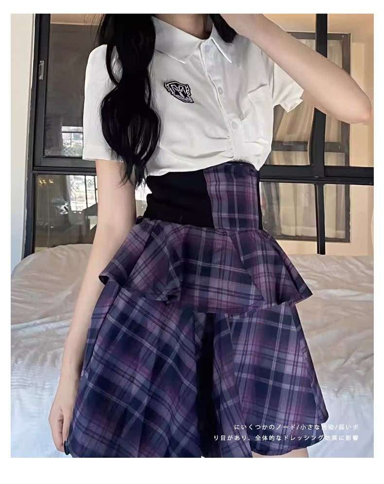 セーラー服 学生風フリルスカート制服セット