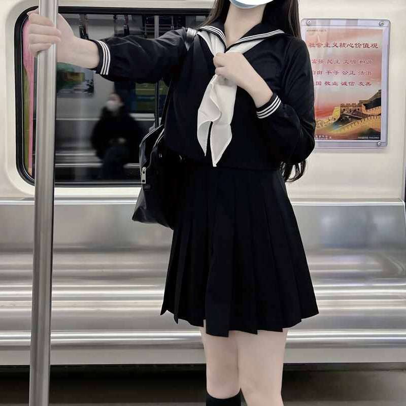 セーラー服 黒 スタイル 学生制服セット