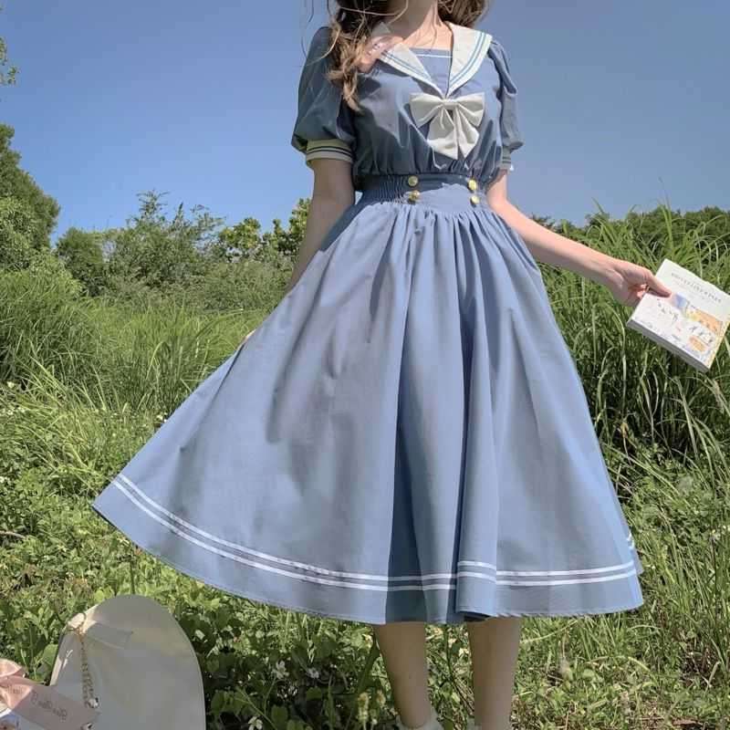 セーラー服 レトロ調セーラーカラーワンピース