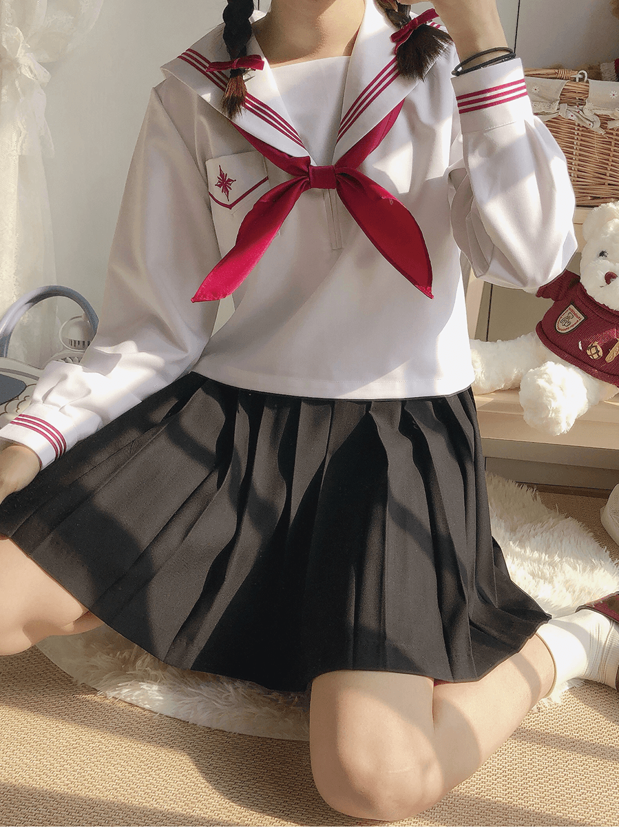 セーラー服 星型ワッペン付きマリン風セーラートップス