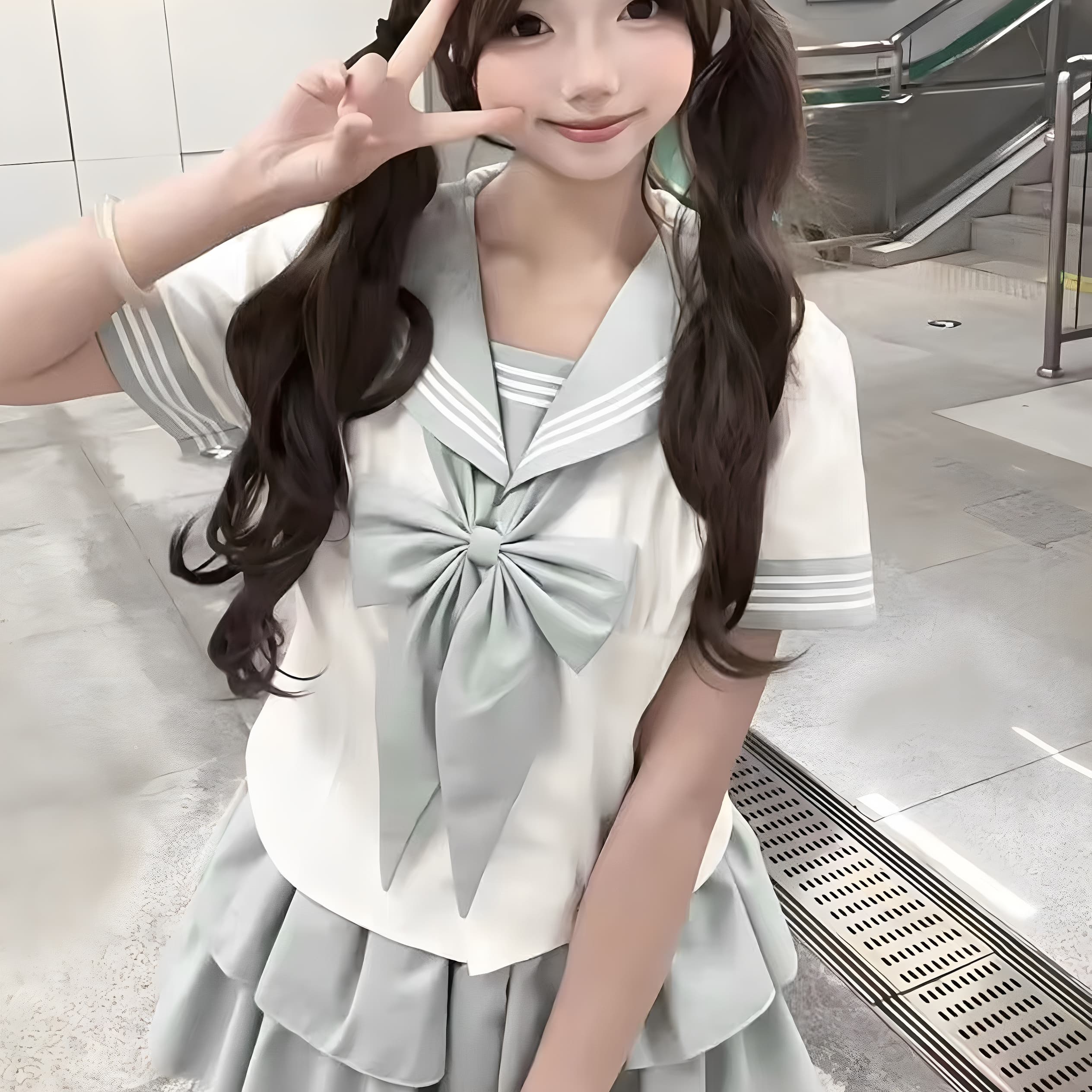 セーラー服 ふんわり三段フリル