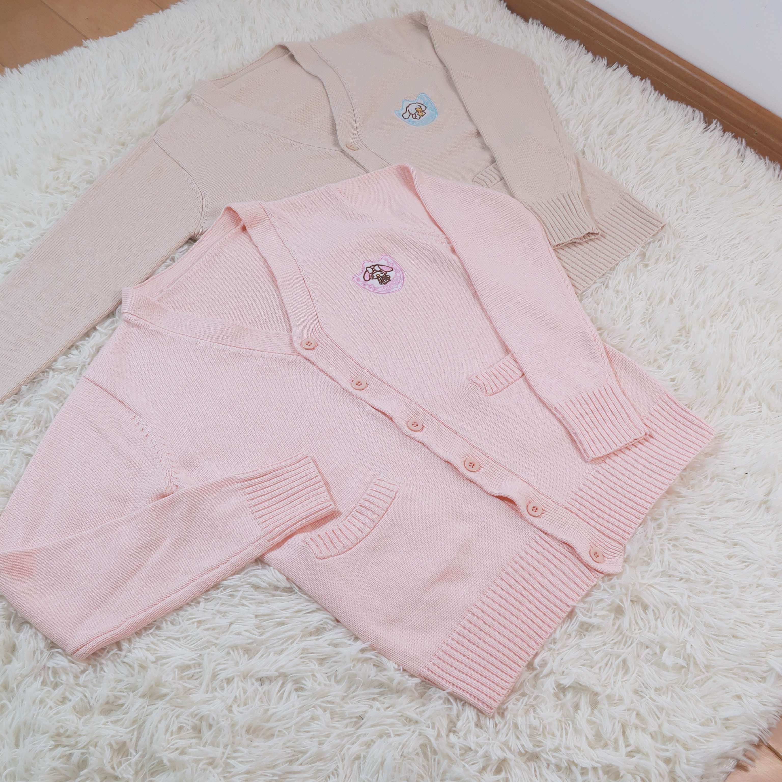 セーラー服 パステルカラー犬刺繍入りカーディガン
