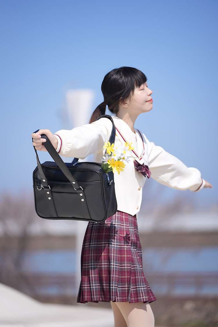 セーラー服 学生風ショルダーバッグ クラシック風レザー調
