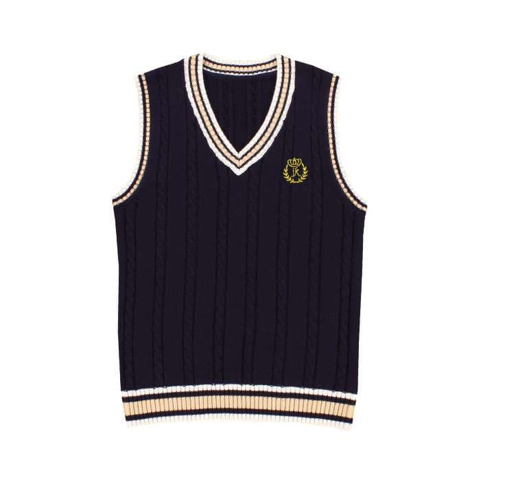 セーラー服 学園風Vネック ニットベスト