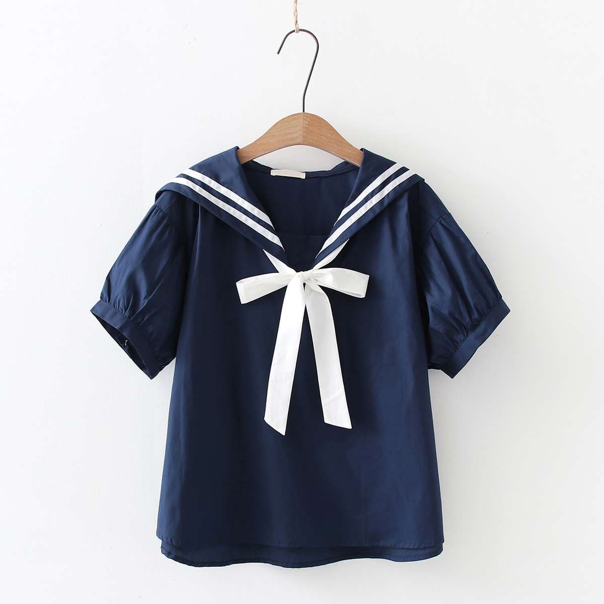 セーラー服 ネイビーセーラーカラー半袖ブラウス