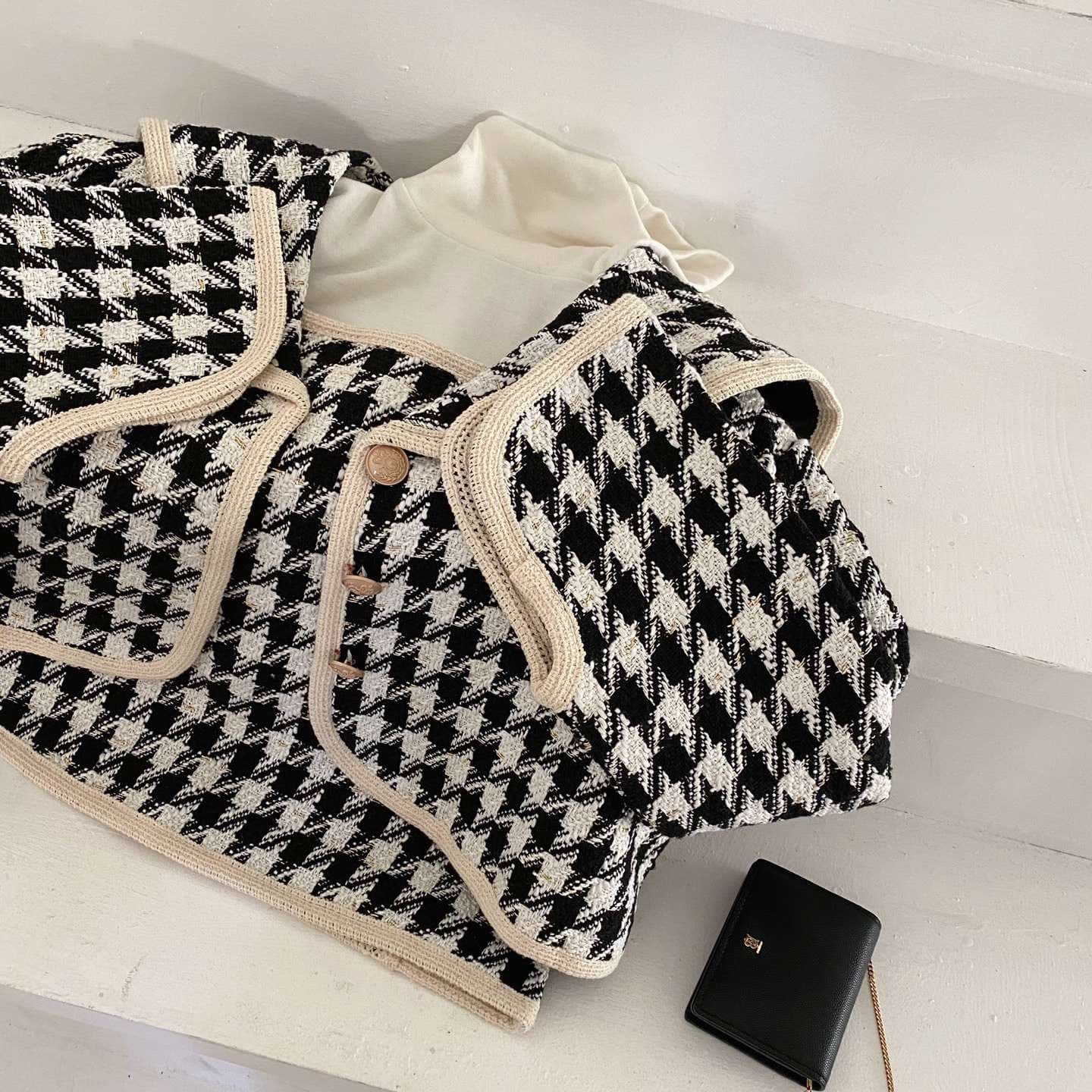 セーラー服 ハウンドトゥース柄セットアップ