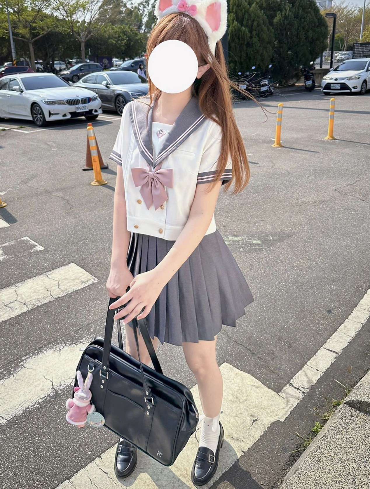 セーラー服 大きなリボン付き 上下セット