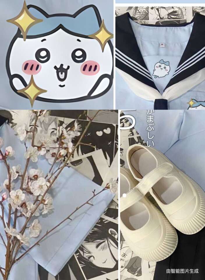 セーラー服 萌えキャラ刺繍入り長袖 制服