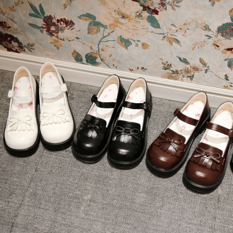 セーラー服 セーラーリボン付きストラップシューズ