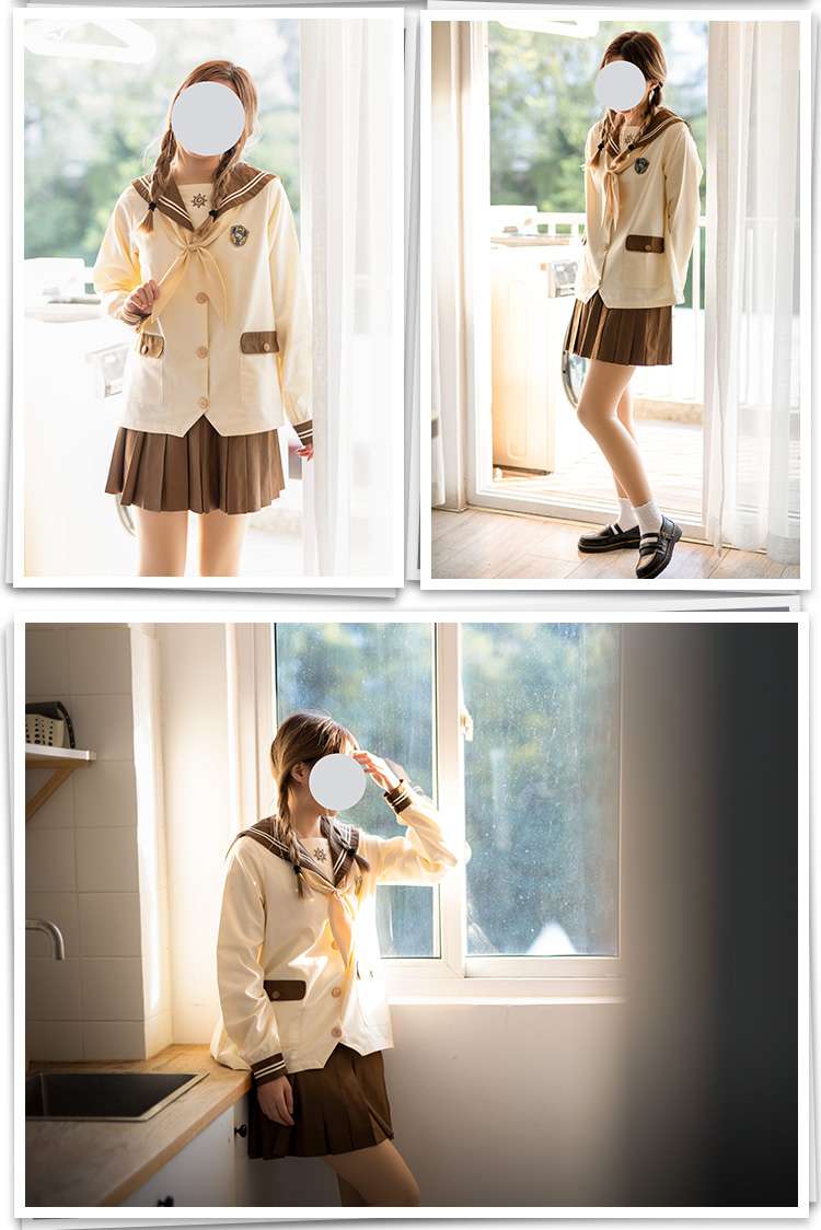 セーラー服 レトロ風デザイン学生 上下セット