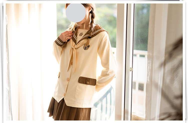 セーラー服 レトロ風デザイン学生 上下セット