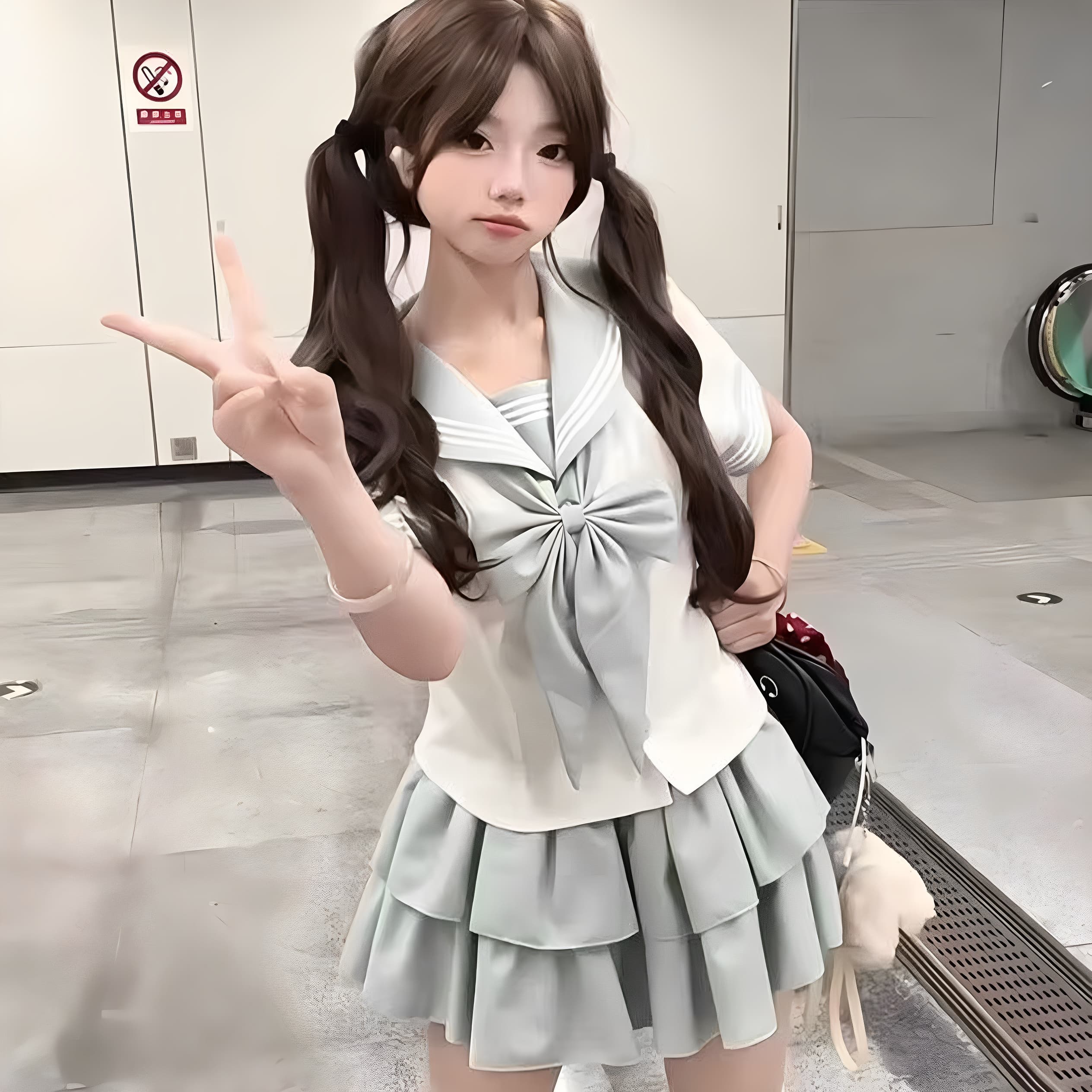 セーラー服 ふんわり三段フリル