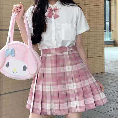 セーラー服 甘めガーリー制服風プリーツスカートセット