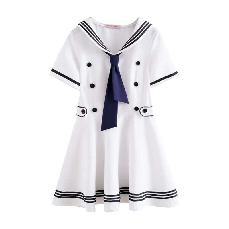 セーラー服 マリンテイスト セーラーカラー フレアワンピース