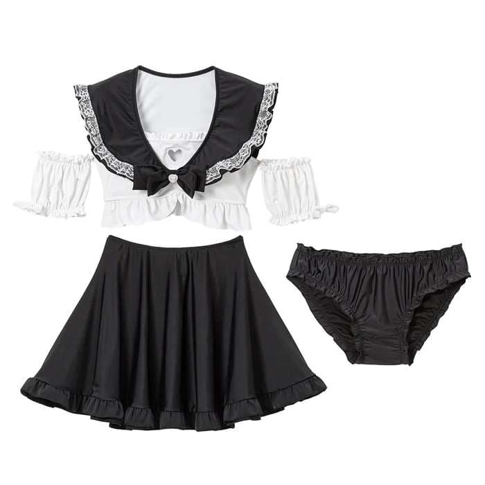 セーラー服 フリルたっぷりセーラー風ツーピース水着