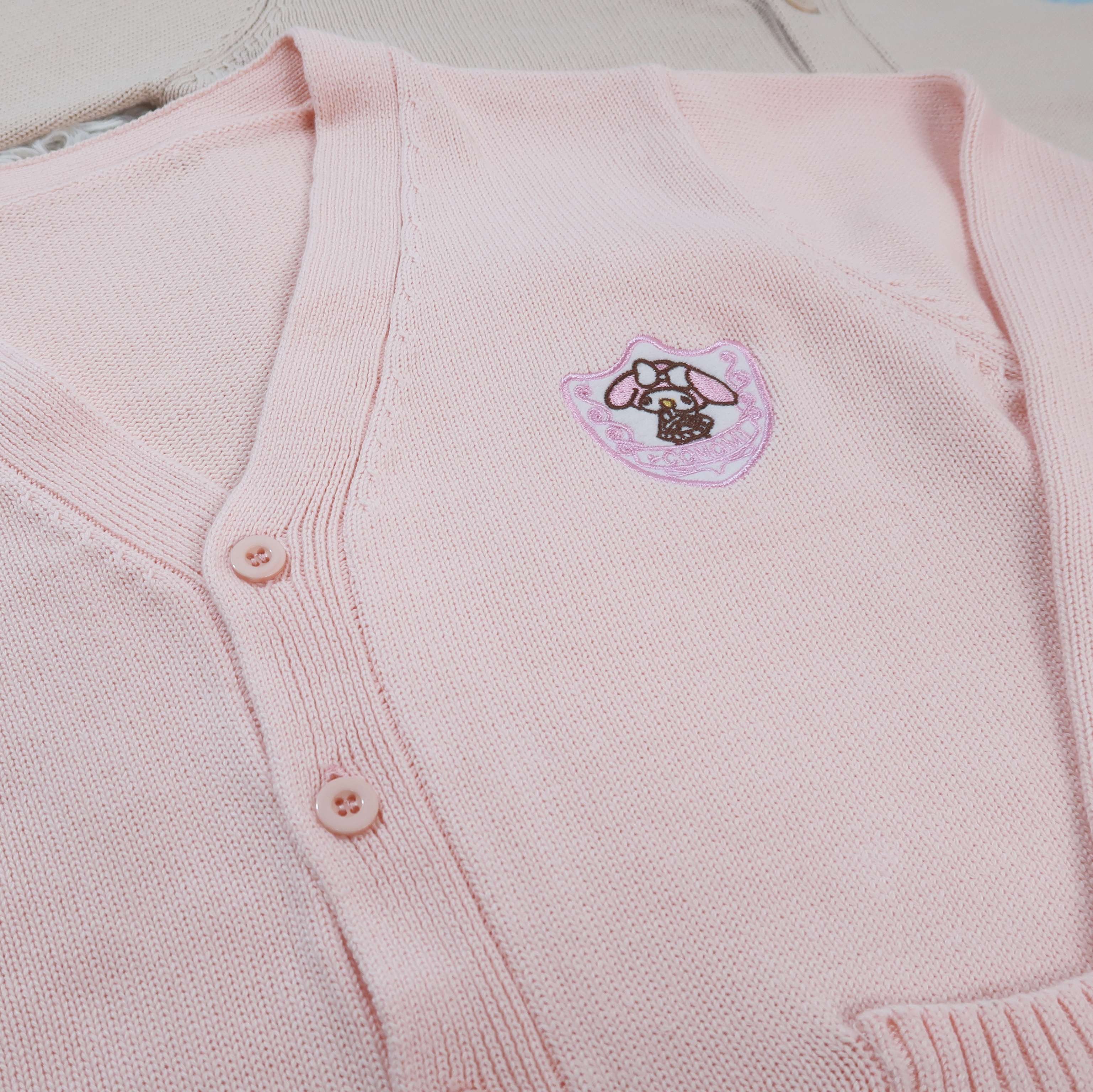 セーラー服 パステルカラー犬刺繍入りカーディガン