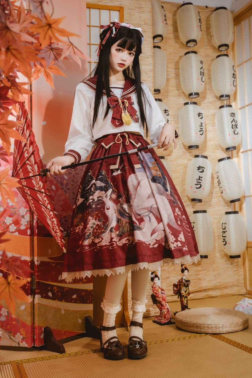 セーラー服 和風 風ロリータワンピース